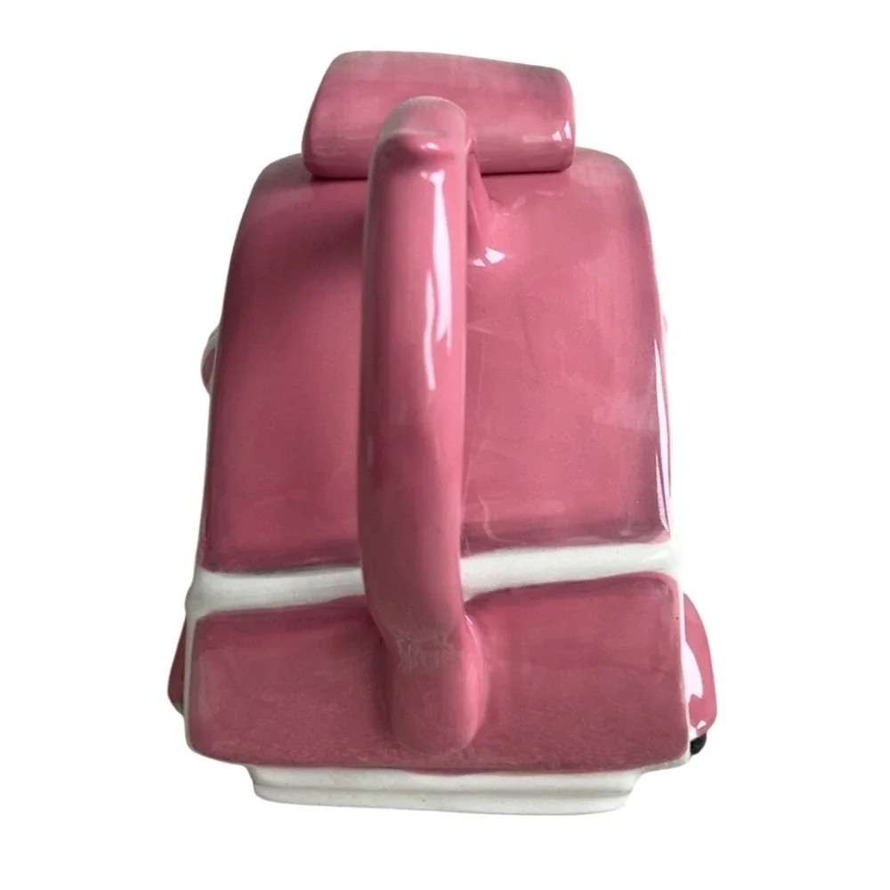 Blue Sky Clayworks Ceramic Figural TEAPOT Retro Pink Camper Trailer